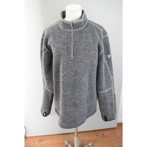 Kuhl Sweater Mens Large ThermoKore Wool Blend Half Zip Pullover Outdoor Work